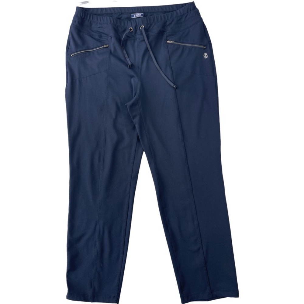 ✅ IZOD Women’s Navy Blue Elastic Waist Track Pants Relaxed fit casual size M